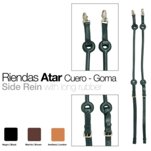 Riendas de atar cuero con gomas largas